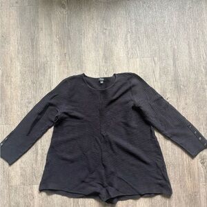 Alfani Black Ribbed Blouse